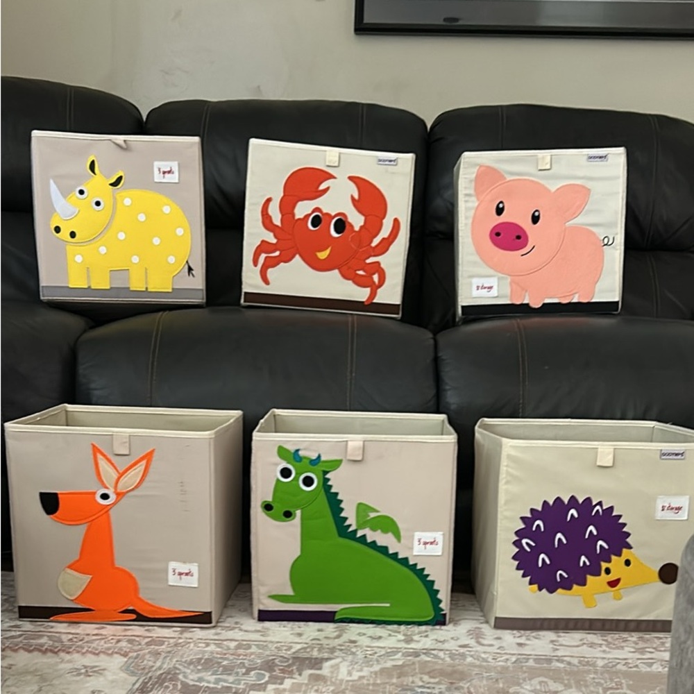 Cream and Orange Animal Accents Baskets